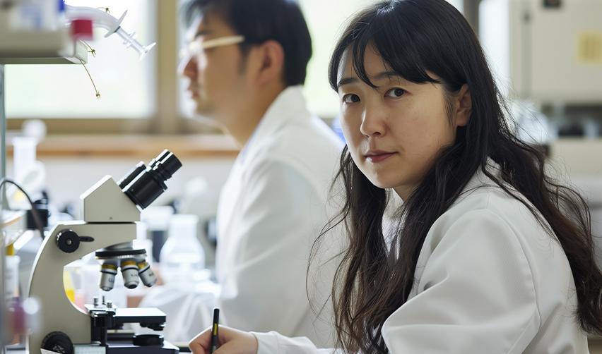 Employment-based visa holders in white lab coats.