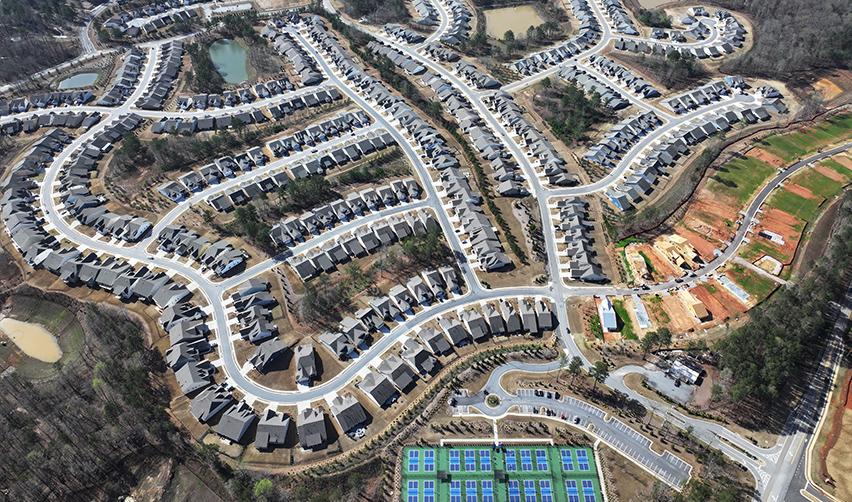 An aerial view of the Twin Lakes Georgia rural EB5 project site by EB5AN and Kolter.