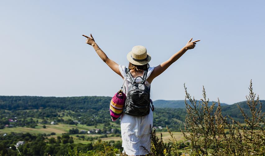 An EB5 Green Card holder enjoying her travels abroad.