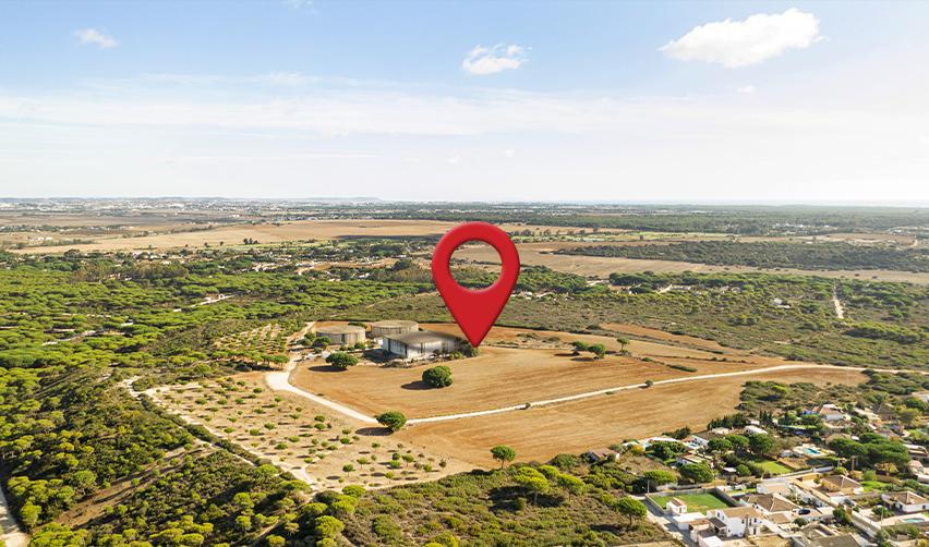 Rural investment project marked by a red pin, highlighting EB5 opportunities in rural targeted employment areas.