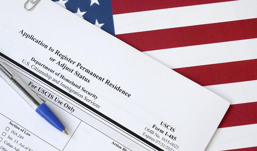 USCIS Form I485 application for adjustment of status, a key step for H-1B visa holders transitioning to permanent residency through the EB5 program.