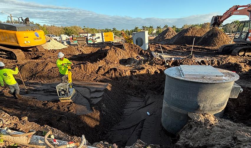 Aerial view of a construction site