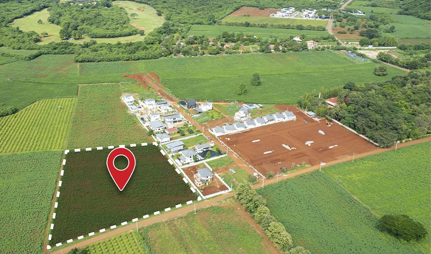Aerial view of a rural development site marked for EB5 investment, highlighting the benefits of rural EB5 projects.