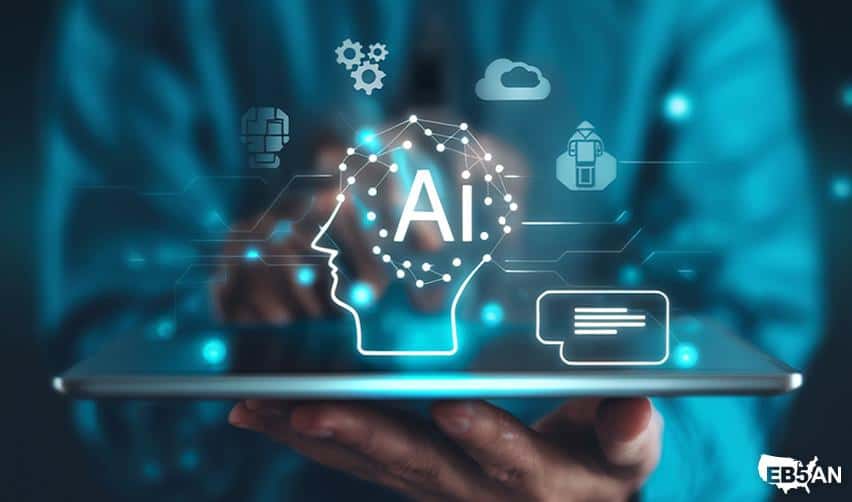 A glowing AI graphic above a tablet with EB5AN branding, representing how artificial intelligence supports smarter EB5 project evaluation and decision-making.